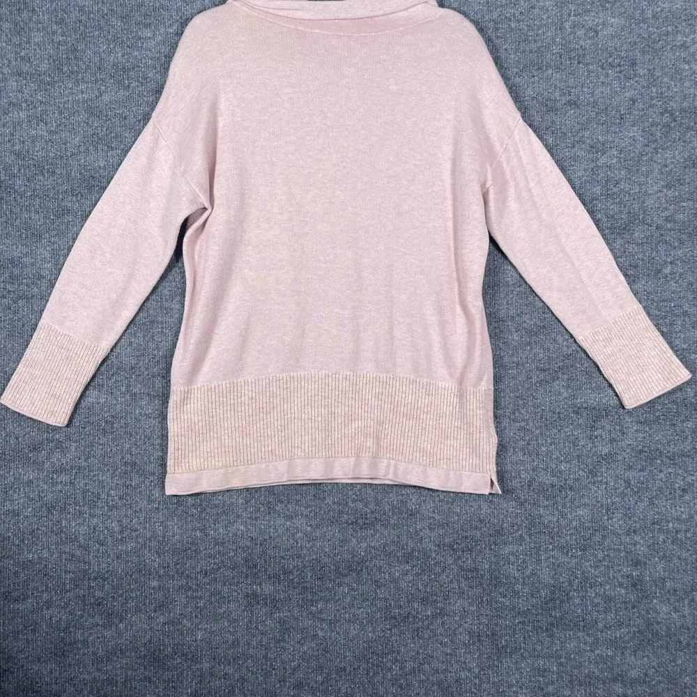 Pure Jill Women’s Medium Oversized Pink Heathered Roll Neck Cozy‎ Tunic Sweate